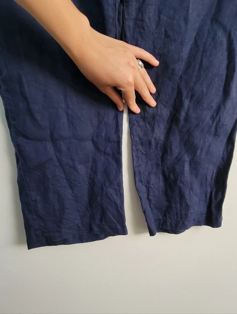 Quince Linen Navy Trouser Women Size XL Old Money Capsule Minimal Resortwear